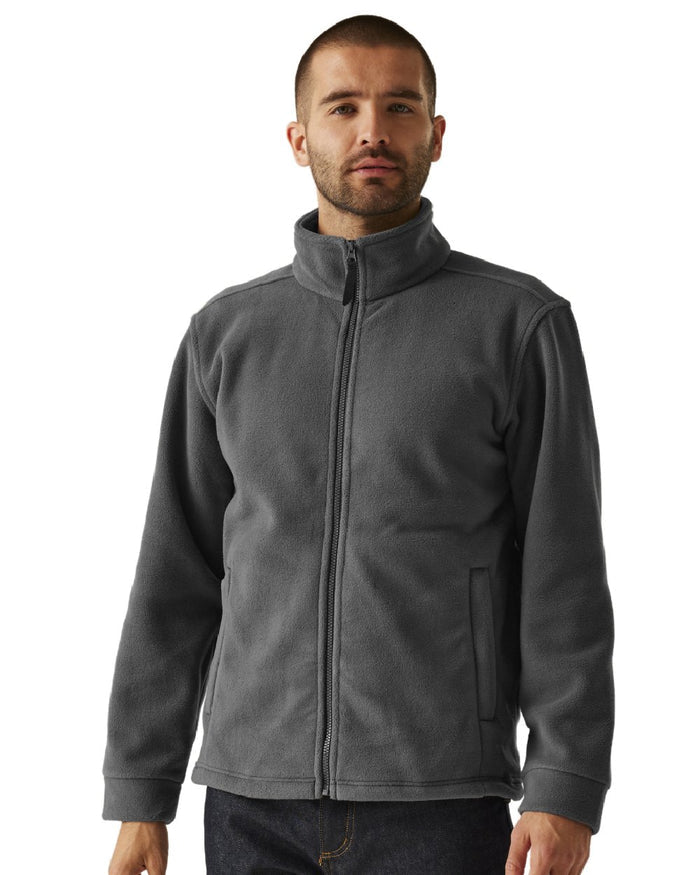 Seal Grey coloured Regatta Mens Thor 300 Full Zip Fleece on white background #colour_seal-grey