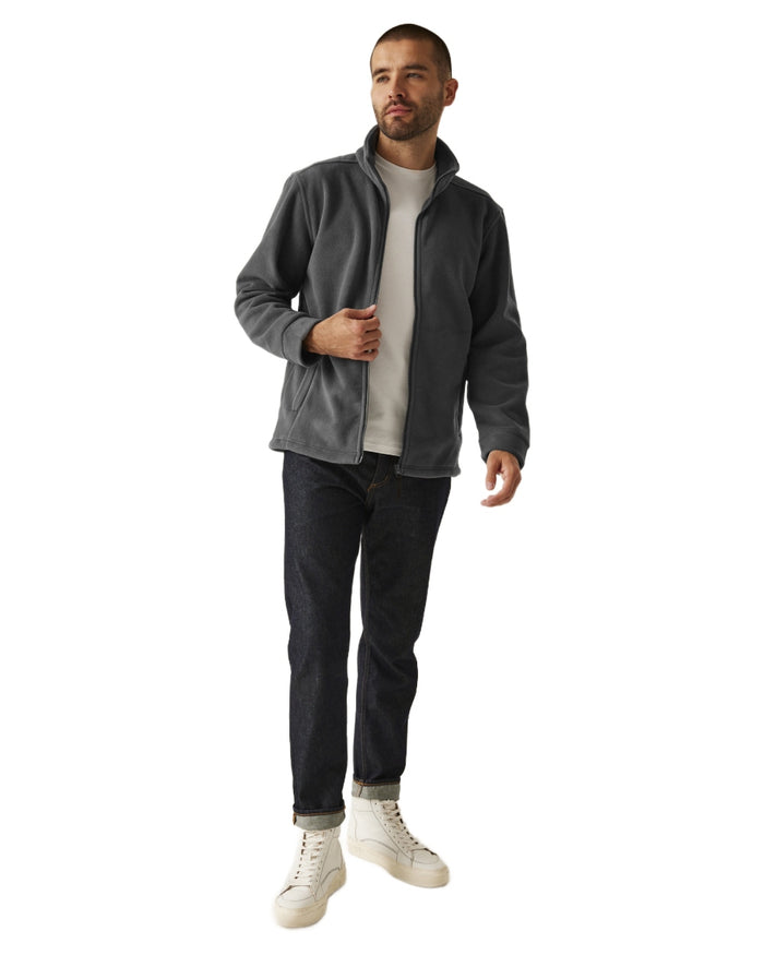 Seal Grey coloured Regatta Mens Thor 300 Full Zip Fleece on white background #colour_seal-grey
