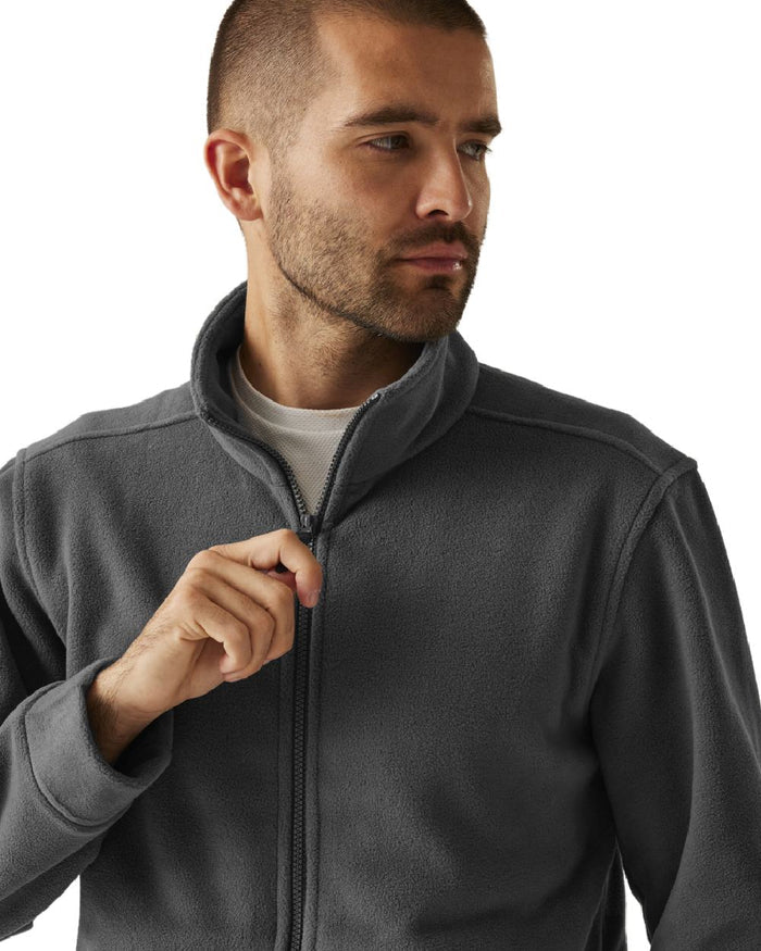 Seal Grey coloured Regatta Mens Thor 300 Full Zip Fleece on white background #colour_seal-grey