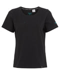 Black coloured Regatta Womens ADA Cotton Stretch T-Shirt on white background #colour_black