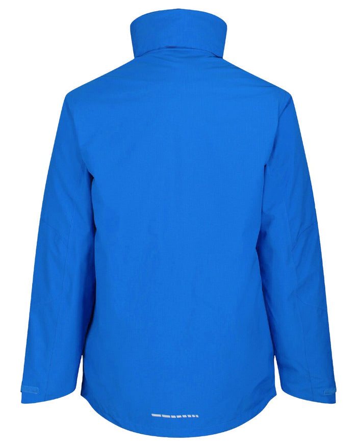 Oxford Blue Black coloured Regatta Professional Mens X-Pro Evader III 3 in 1 Waterproof Insulated Jacket on white background #colour_oxford-blue-black