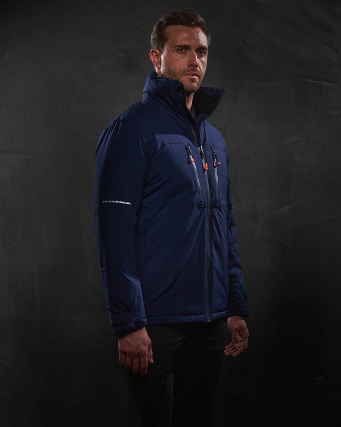 Navy Grey coloured Regatta Professional Mens X-Pro Marauder III Waterproof Insulated Jacket on black background #colour_navy-grey
