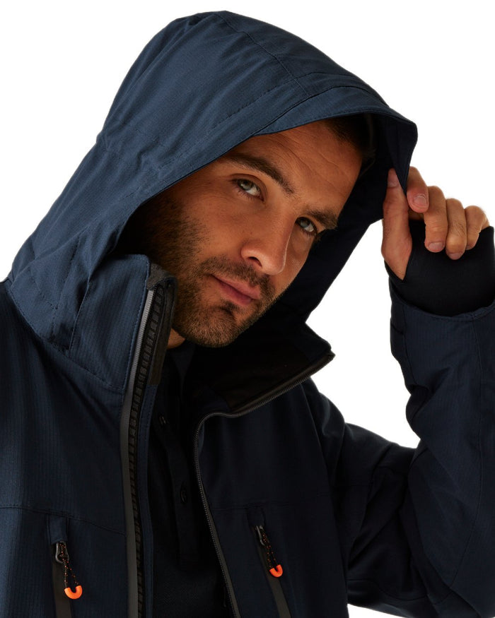 Navy Grey coloured Regatta Professional Mens X-Pro Marauder III Waterproof Insulated Jacket on white background #colour_navy-grey
