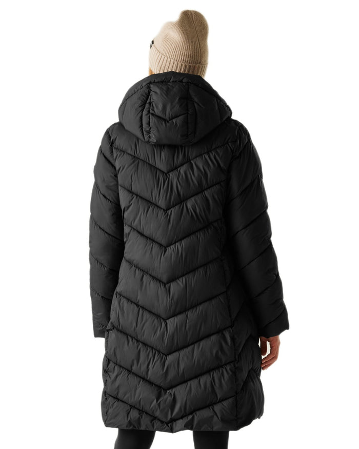Black Coloured Regatta Womens Anita Quilted Jacket on white background #colour_black