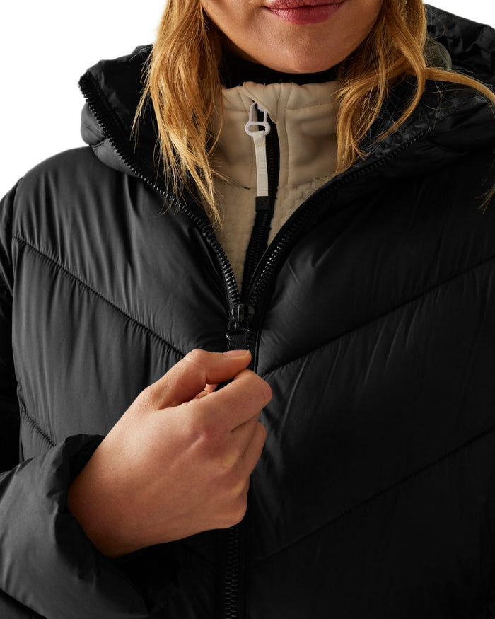 Black Coloured Regatta Womens Anita Quilted Jacket on white background #colour_black