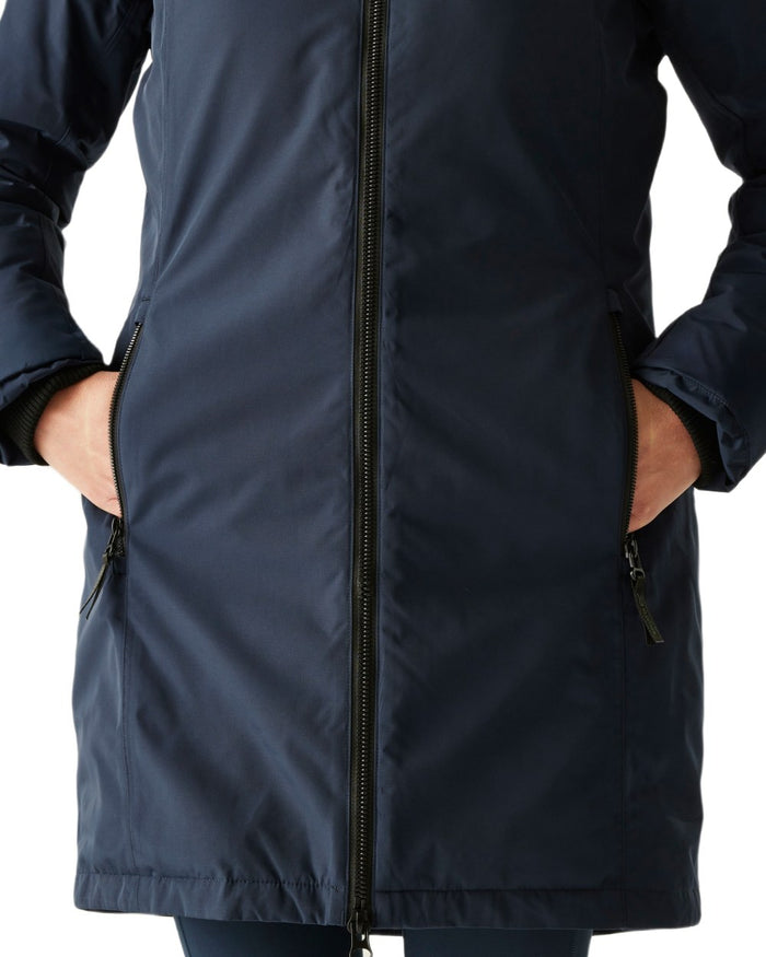 Navy Green Haze Coloured Regatta Womens Marron Waterproof Insulated Jacket on white background #colour_navy-green-haze