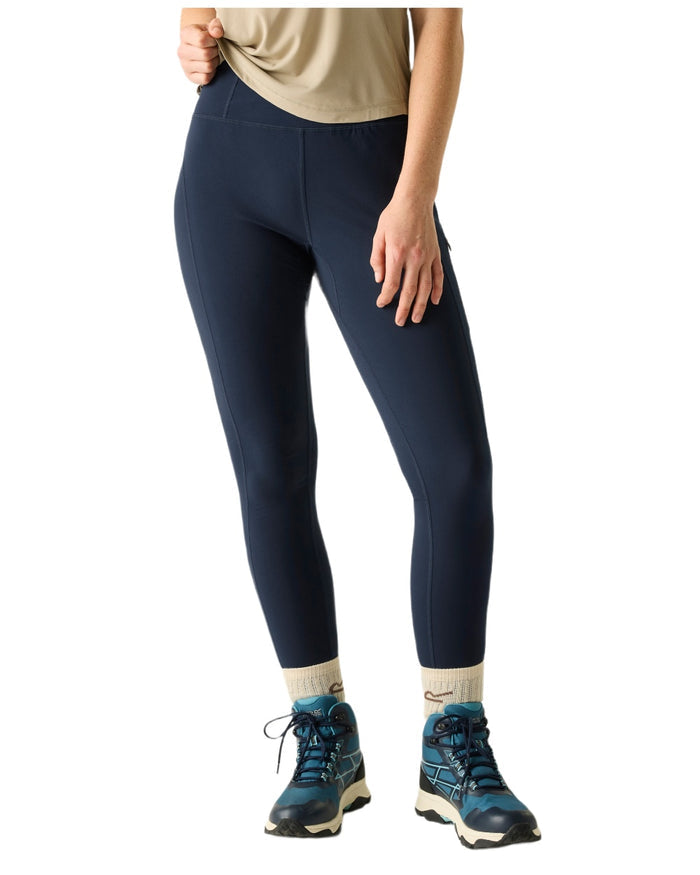 Navy Coloured Regatta Womens Monira Hiking Leggings on white background #colour_navy
