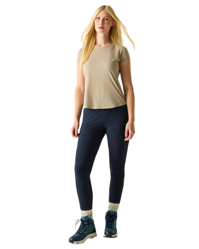 Navy Coloured Regatta Womens Monira Hiking Leggings on white background #colour_navy