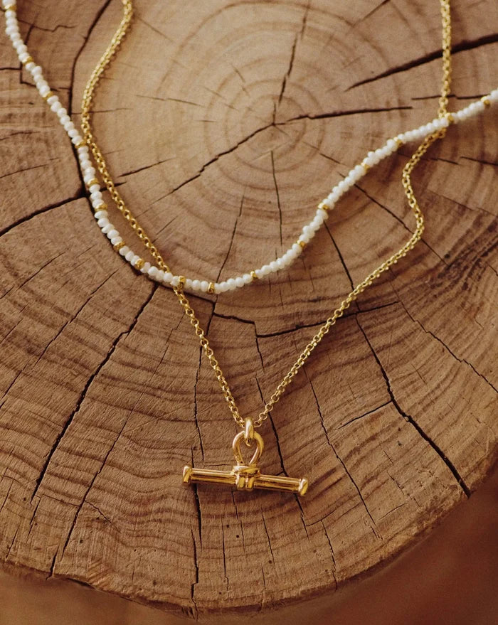 Ridge T-Bar Chain Necklace | 18ct Gold Plated Necklaces Missoma