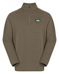 Light Bark Marl Coloured Ridgeline Baseline Pull On Zip Top on white background #colour_light-bark-marl