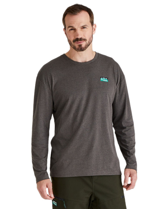 Light Bark Marl Coloured Ridgeline Baseline Top on white background #colour_light-bark-marl