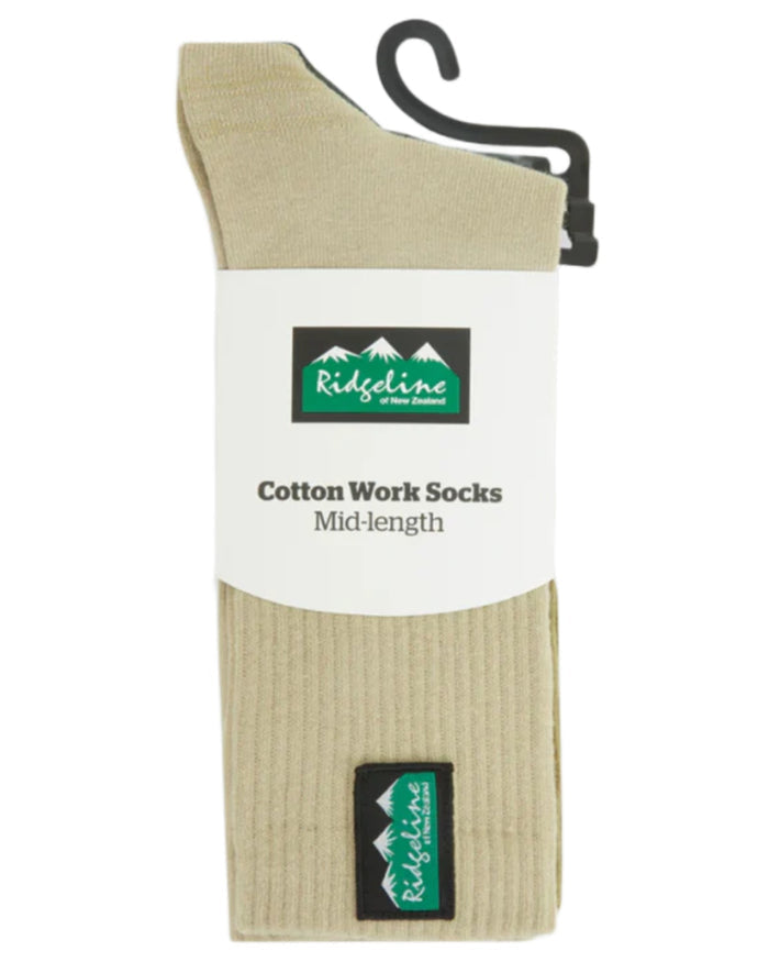 Olive Multi coloured Ridgeline Cotton Light Work Mid Length Socks 3 Pack on white background #colour_olive-multi