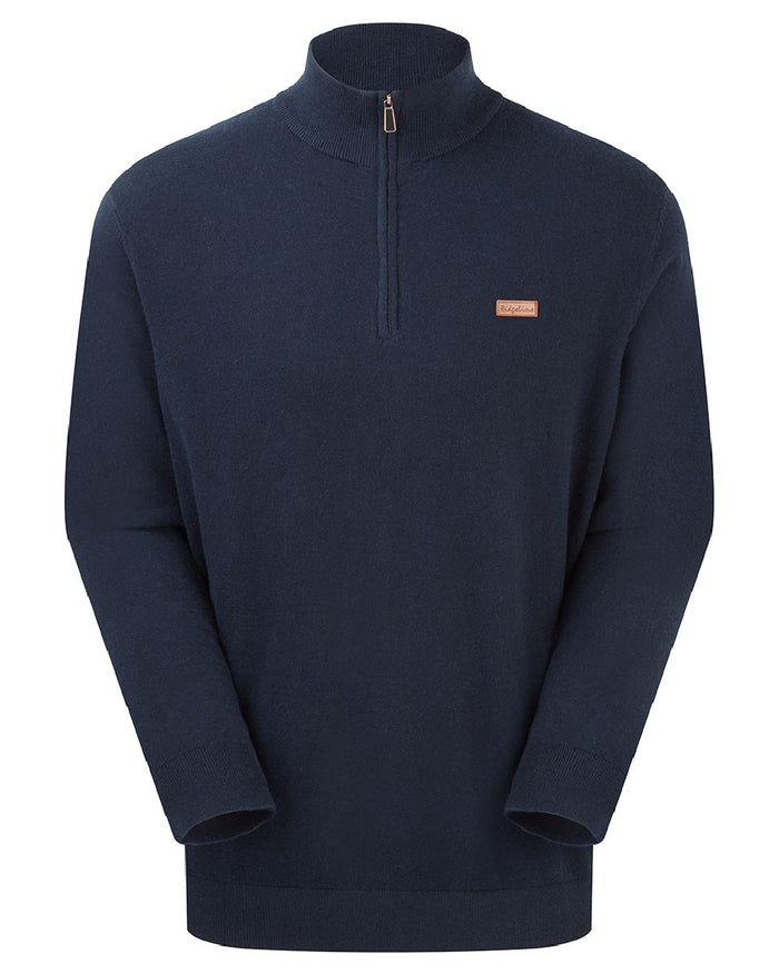 Navy coloured Ridgeline Hartland 1/4 Zip Pullover on white background #colour_navy