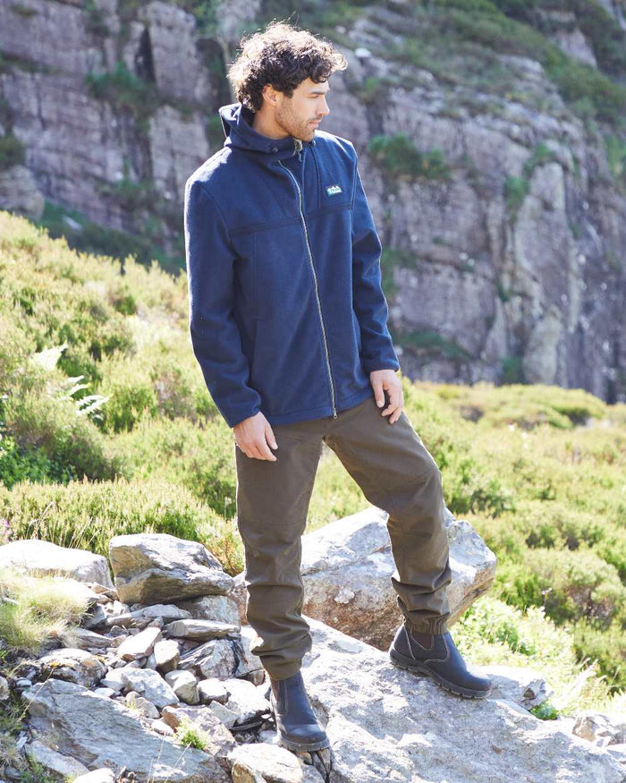 Navy Coloured Ridgeline Kodiak Fleece Jacket on outdoor background #colour_navy