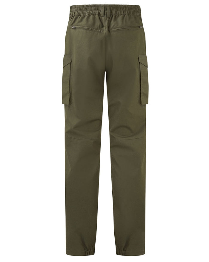 Deep Forest coloured Ridgeline Mens Grafter Trousers on white background #colour_deep-forest