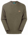 Moss coloured Ridgeline Mens Journeyman Knit Jumper on white background #colour_moss