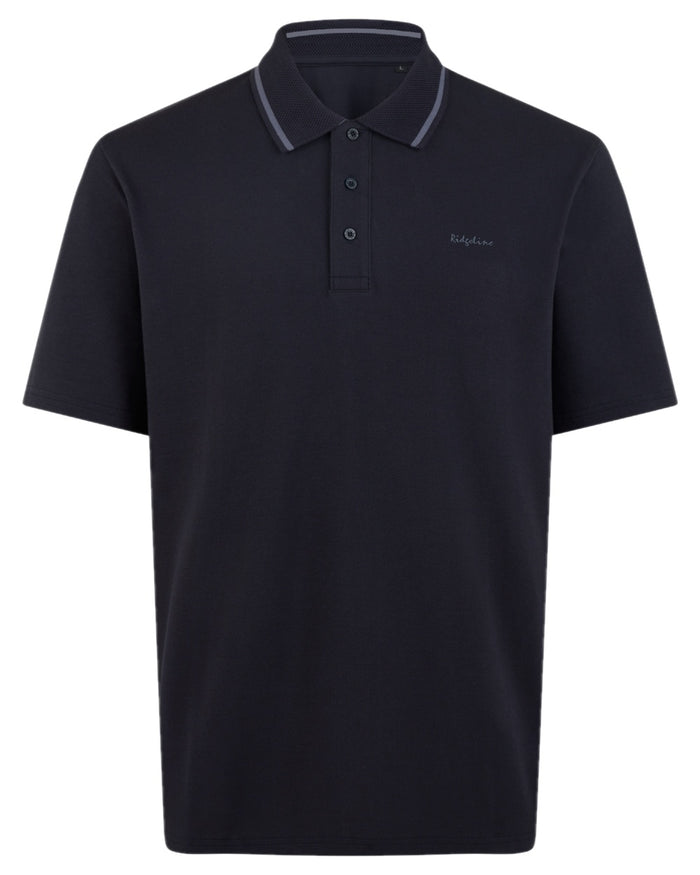 Navy Coloured Ridgeline Mens Kilworth Polo Shirt on white background #colour_navy