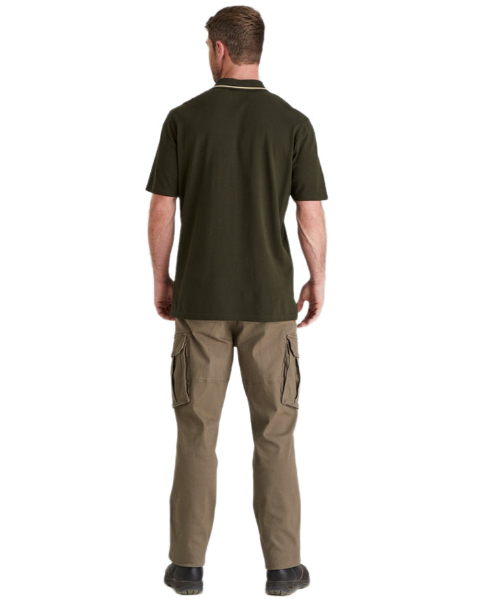 Deep Forest Coloured Ridgeline Mens Kilworth Polo Shirt on white background #colour_deep-forest