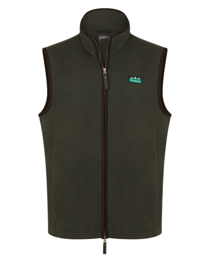 Deep Forest coloured Ridgeline Mens Monarch Gilet on white background #colour_deep-forest