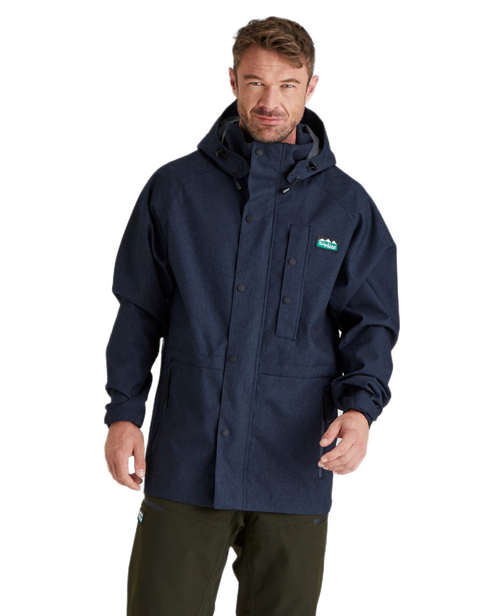 Navy Marl coloured Ridgeline Mens Monsoon Light Jacket on white background #colour_navy-marl
