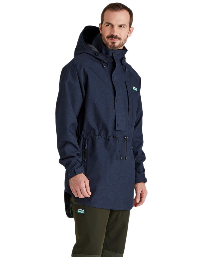 Navy Marl coloured Ridgeline Mens Monsoon Light Smock on white background #colour_navy-marl