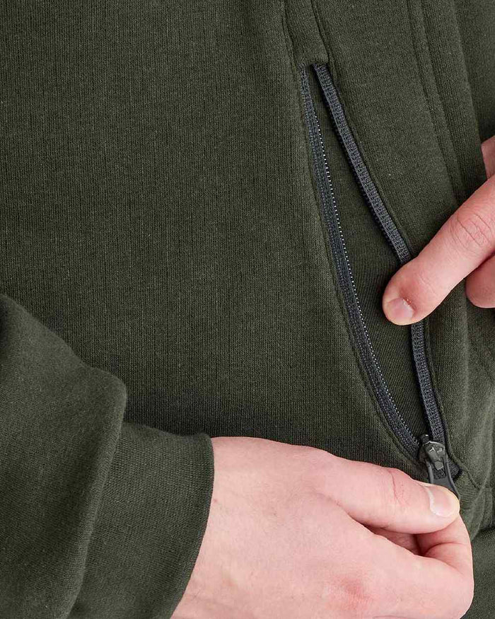 Deep Forest Coloured Ridgeline Mens Signature Hoodie on white background #colour_deep-forest