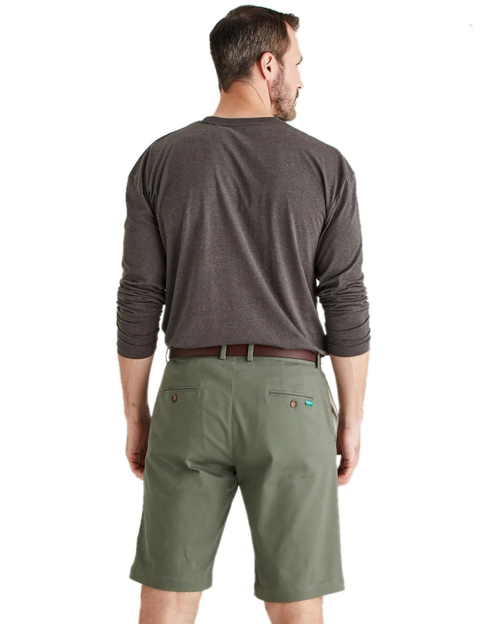 Khaki Green Coloured Ridgeline Mens Waxham Shorts on white background #colour_khaki-green