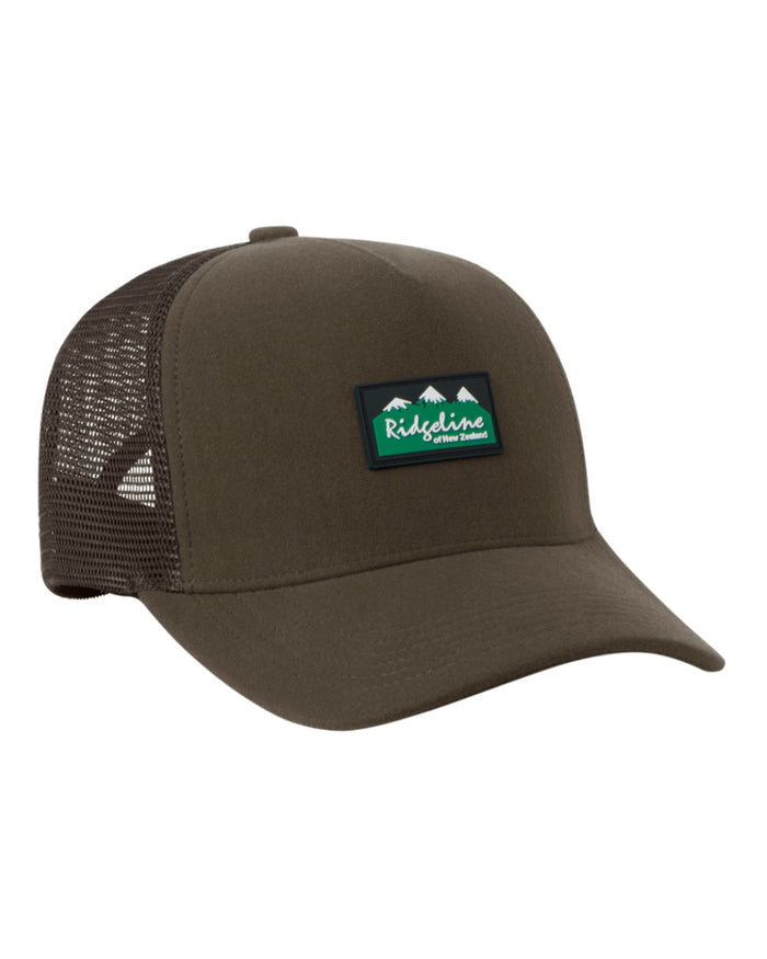 Bark Coloured Ridgeline Monsoon Trucker Cap on white background  #colour_bark