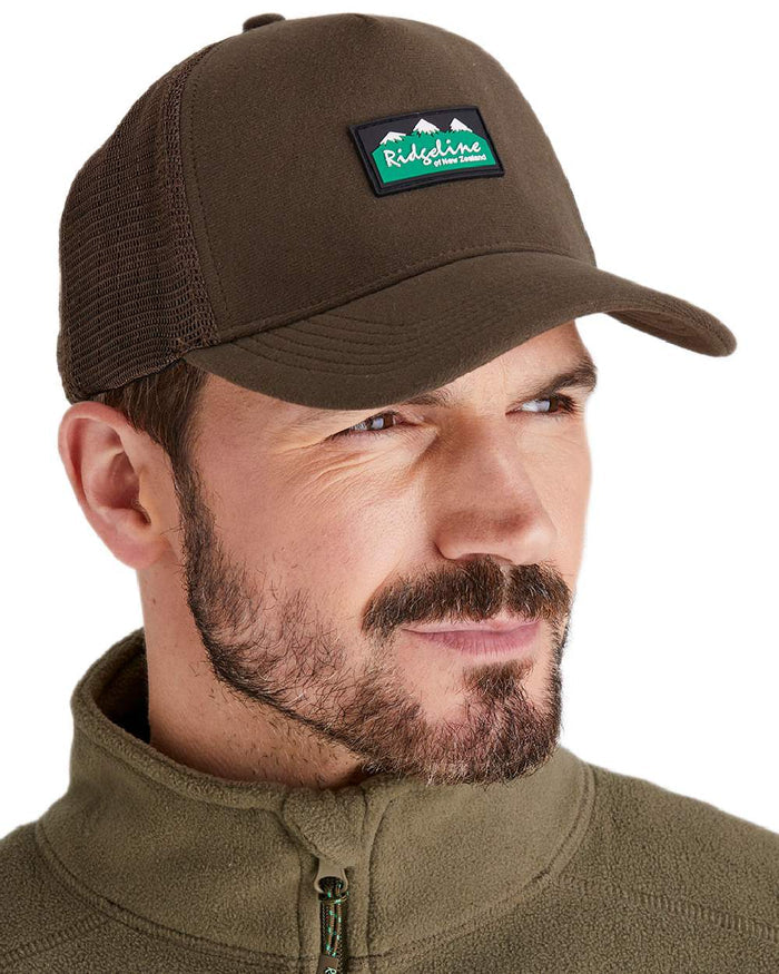 Bark Coloured Ridgeline Monsoon Trucker Cap on white background  #colour_bark