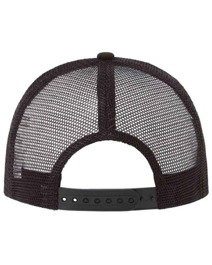 Black Coloured Ridgeline Signature Trucker Cap on white background #colour_black