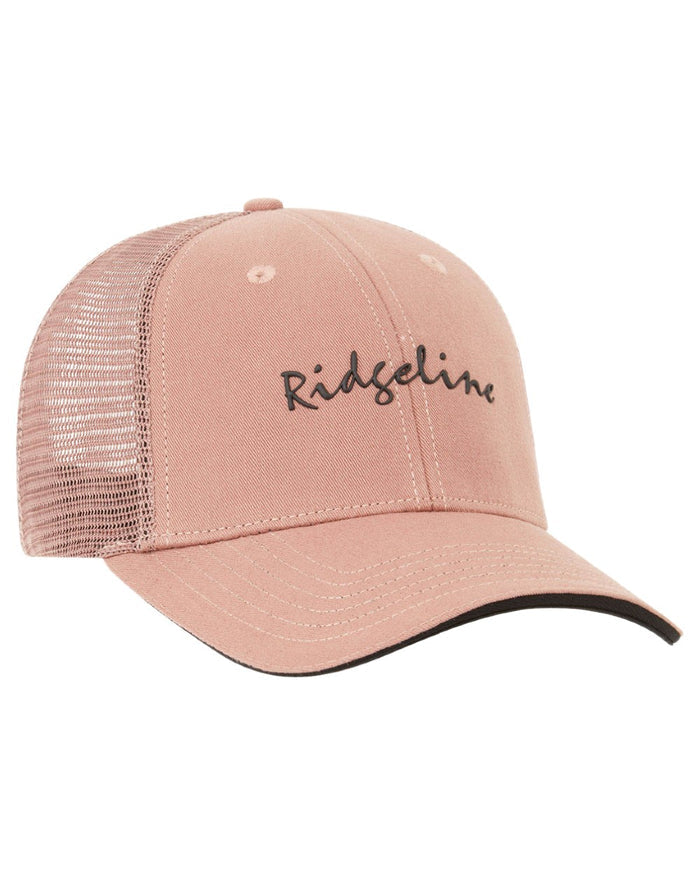 Dusky Pink Coloured Ridgeline Signature Trucker Cap on white background #colour_dusky-pink