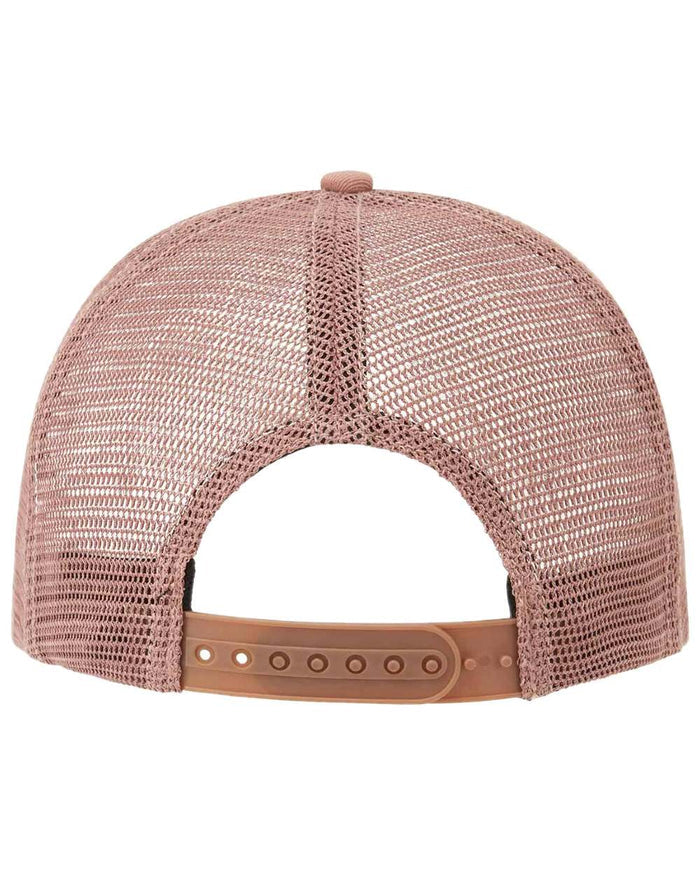 Dusky Pink Coloured Ridgeline Signature Trucker Cap on white background #colour_dusky-pink