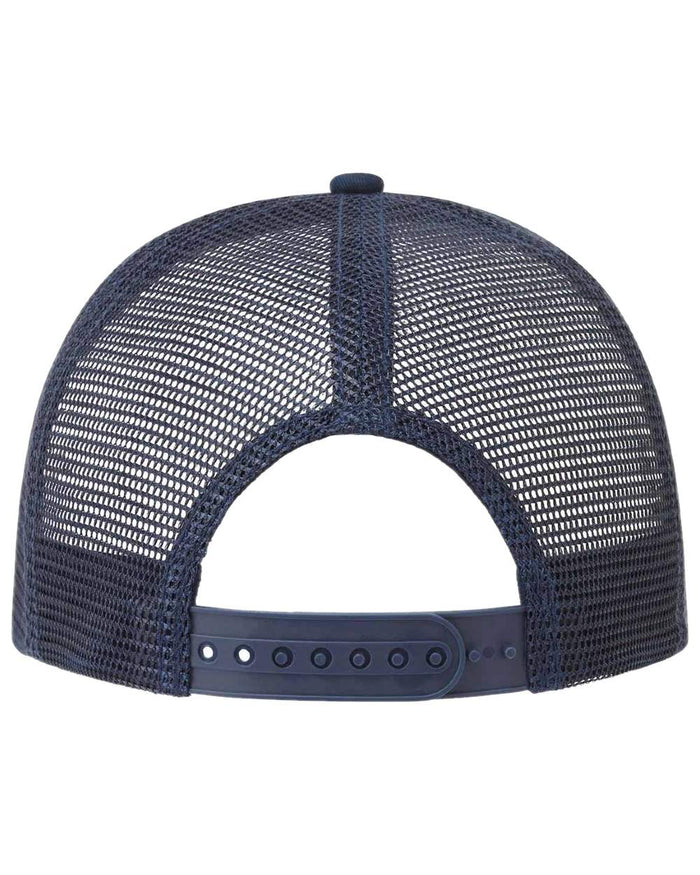 Navy Coloured Ridgeline Signature Trucker Cap on white background #colour_navy