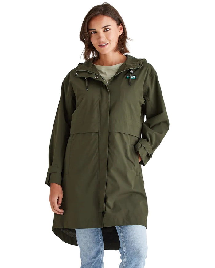 Deep Forest Coloured Ridgeline Womens Blakeney Parka on white background #colour_deep-forest