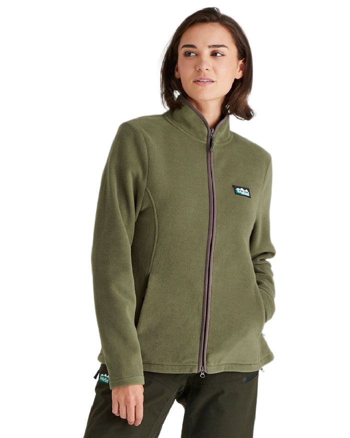 Ivy Green Coloured Ridgeline Womens Brenna Fleece Jacket on white background #colour_ivy-green