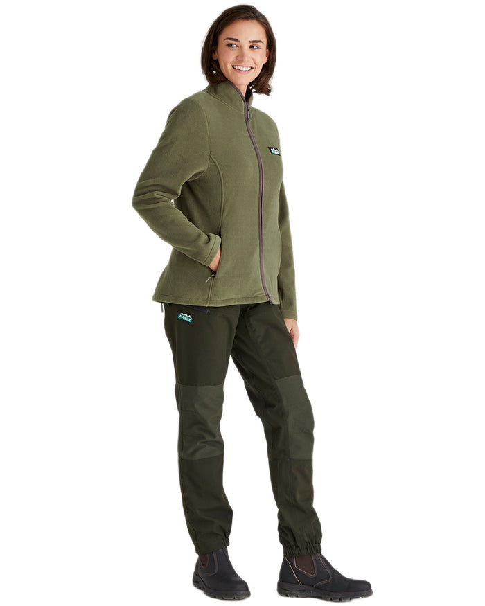 Ivy Green Coloured Ridgeline Womens Brenna Fleece Jacket on white background #colour_ivy-green