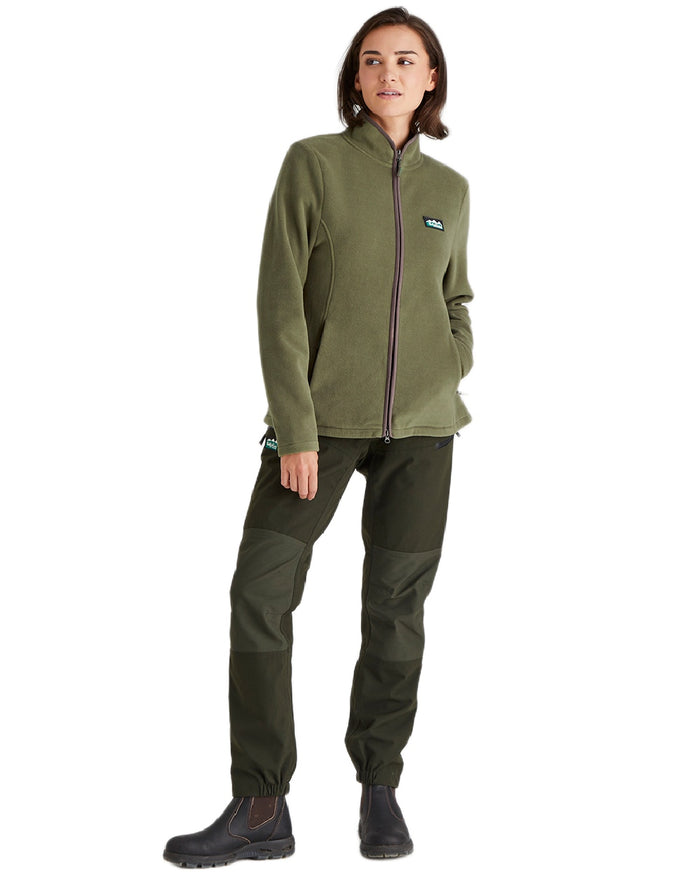 Ivy Green Coloured Ridgeline Womens Brenna Fleece Jacket on white background #colour_ivy-green