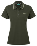 Deep Forest coloured Ridgeline Womens Kilworth Polo Shirt on white background #colour_deep-forest