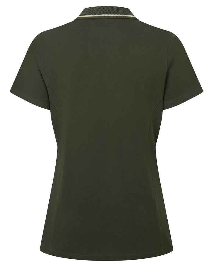 Deep Forest coloured Ridgeline Womens Kilworth Polo Shirt on white background #colour_deep-forest