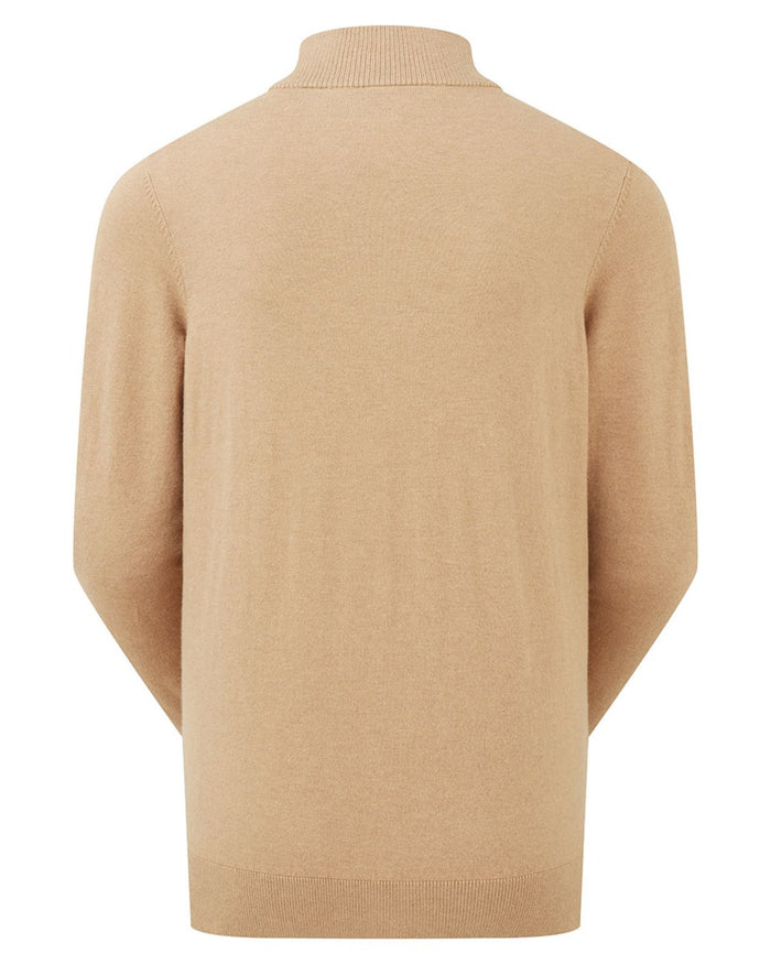 Sienna coloured Ridgeline Womens Melford Knit 1/4 Zip Jumper on grey background #colour_sienna