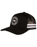 Black coloured Ringers Western McCoy Trucker Cap on white background #colour_black
