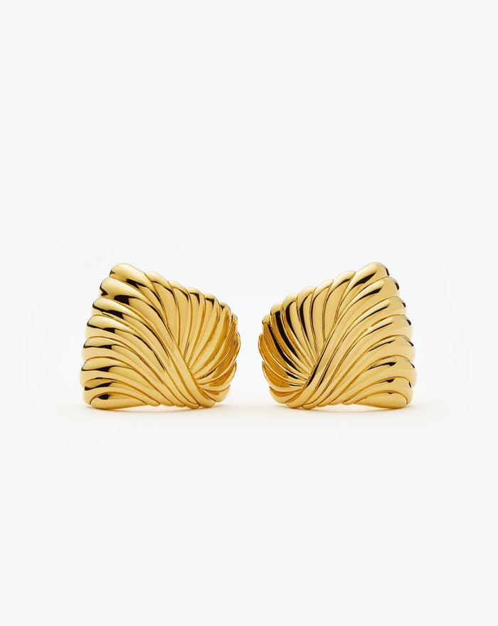 Ripple Stud Earrings | 18ct Gold Plated Earrings Missoma
