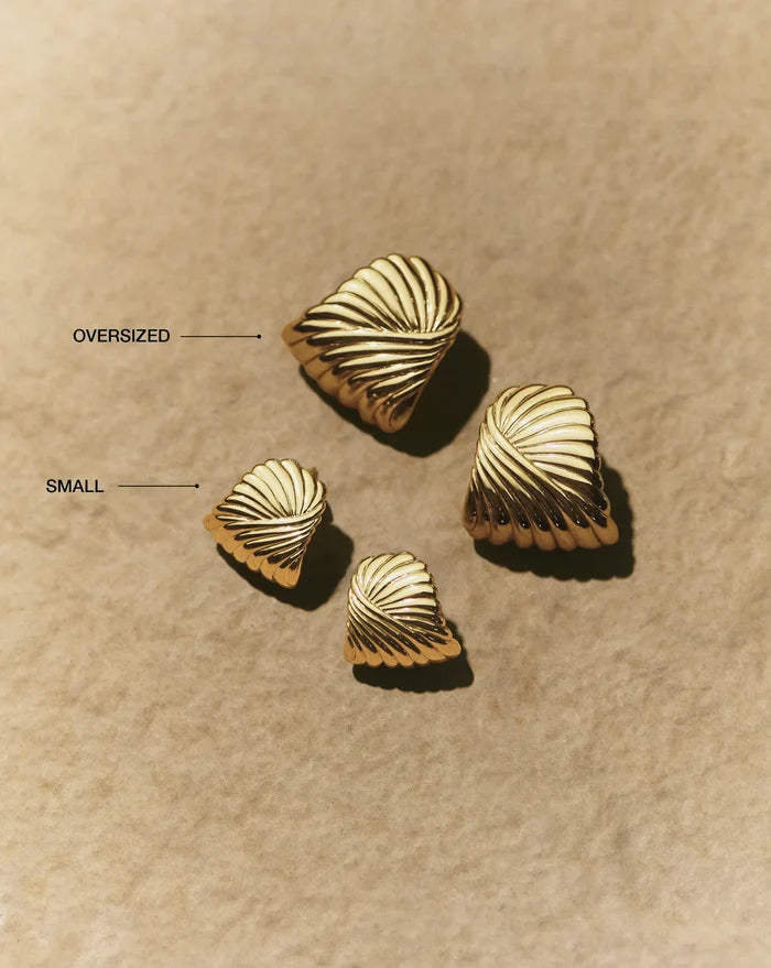 Ripple Stud Earrings | 18ct Gold Plated