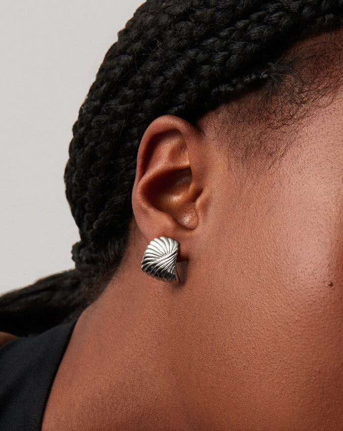 Ripple Stud Earrings | Silver Plated Earrings Missoma