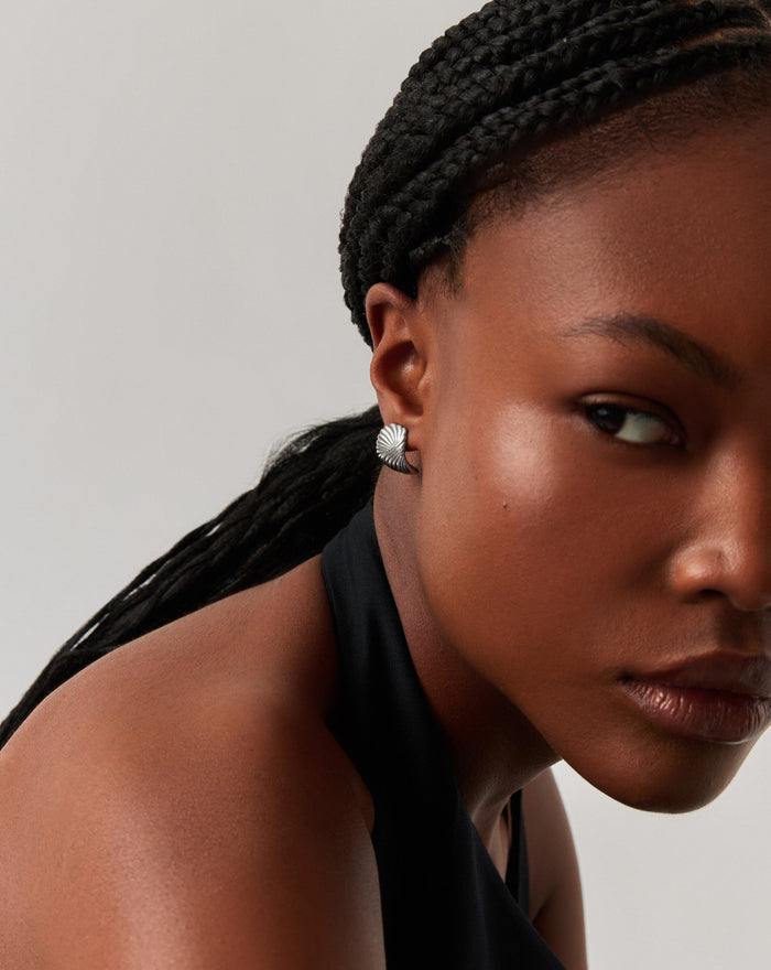 Ripple Stud Earrings | Silver Plated Earrings Missoma