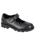 Black Coloured Roamers Children Touch Fastening Bar School Shoes on White Background
#colour_black