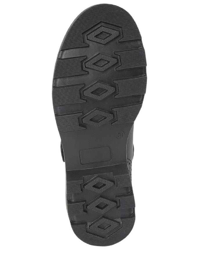 Black Coloured Roamers Children Touch Fastening Bar School Shoes on White Background
#colour_black
