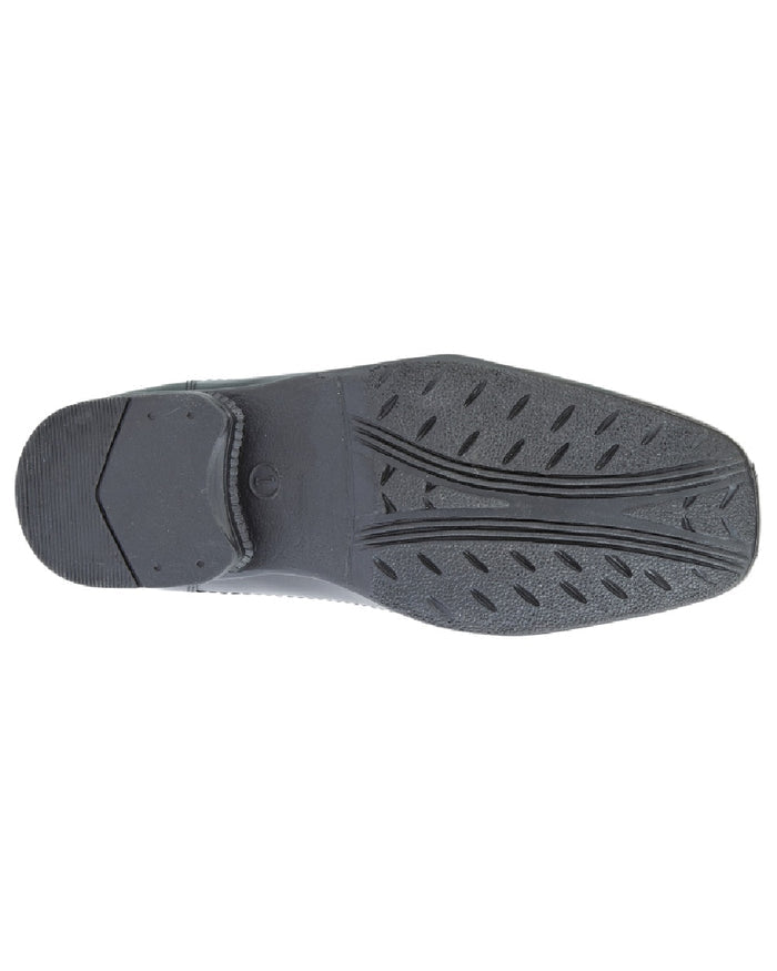 Black Coloured Roamers Childrens Black Leather Shoes on White Background
#colour_black