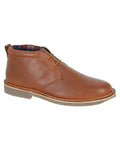Brown Coloured Roamers Mens Brown Tumbled Leather Desert Boots on White Background
#colour_brown
