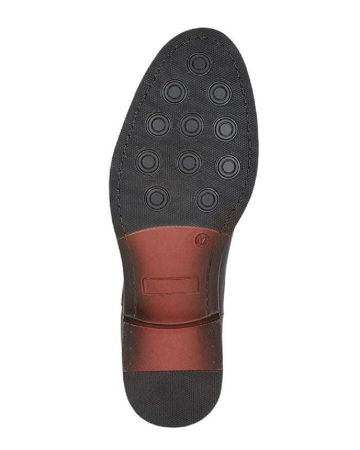 Black Coloured Roamers Mens Leather Twin Gusset Ankle Boots on White Background
#colour_black